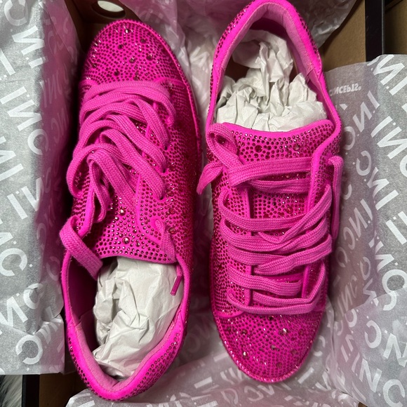 I.N.C. International Concepts Women's Lola Sneakers, Fuschia Bling - Picture 2 of 6